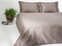 Lenjerie de pat Satin Brown 100% bumbac, densitate 300TC – Premium